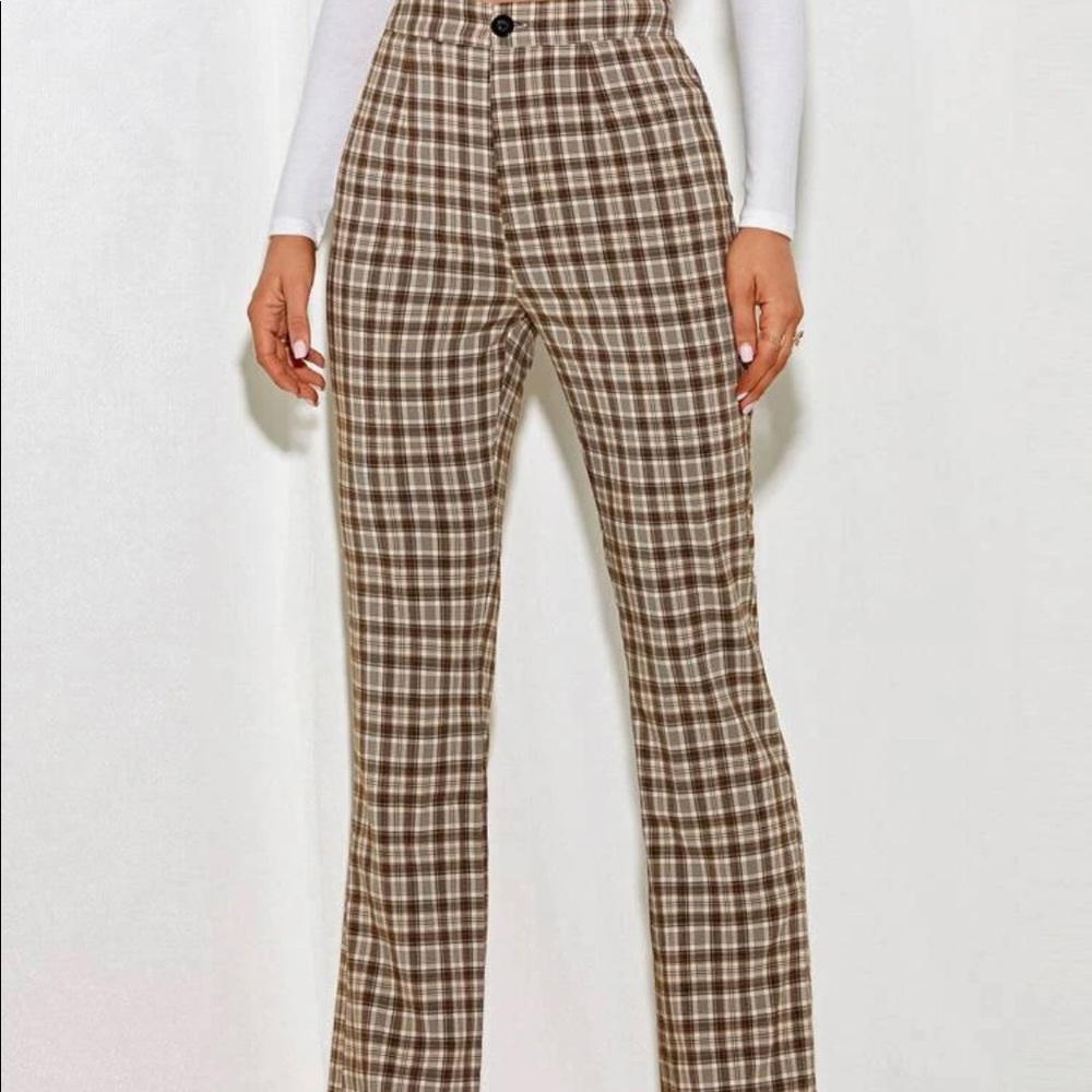 shein plaid trousers